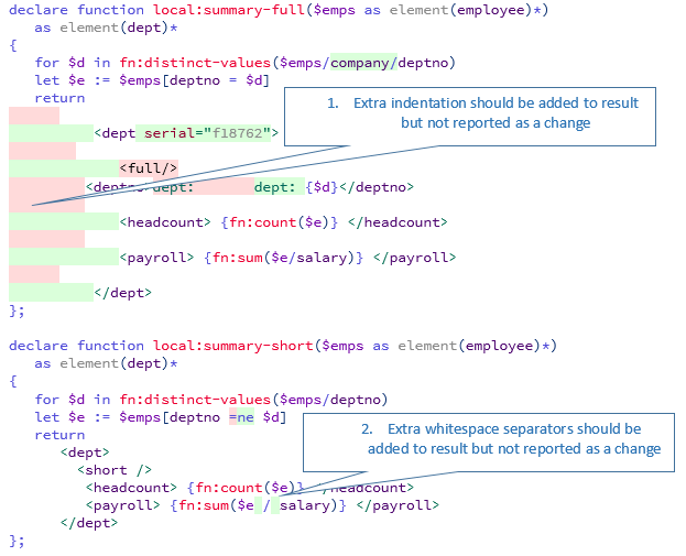 Ignoring Whitespace When Comparing XQuery DeltaXML