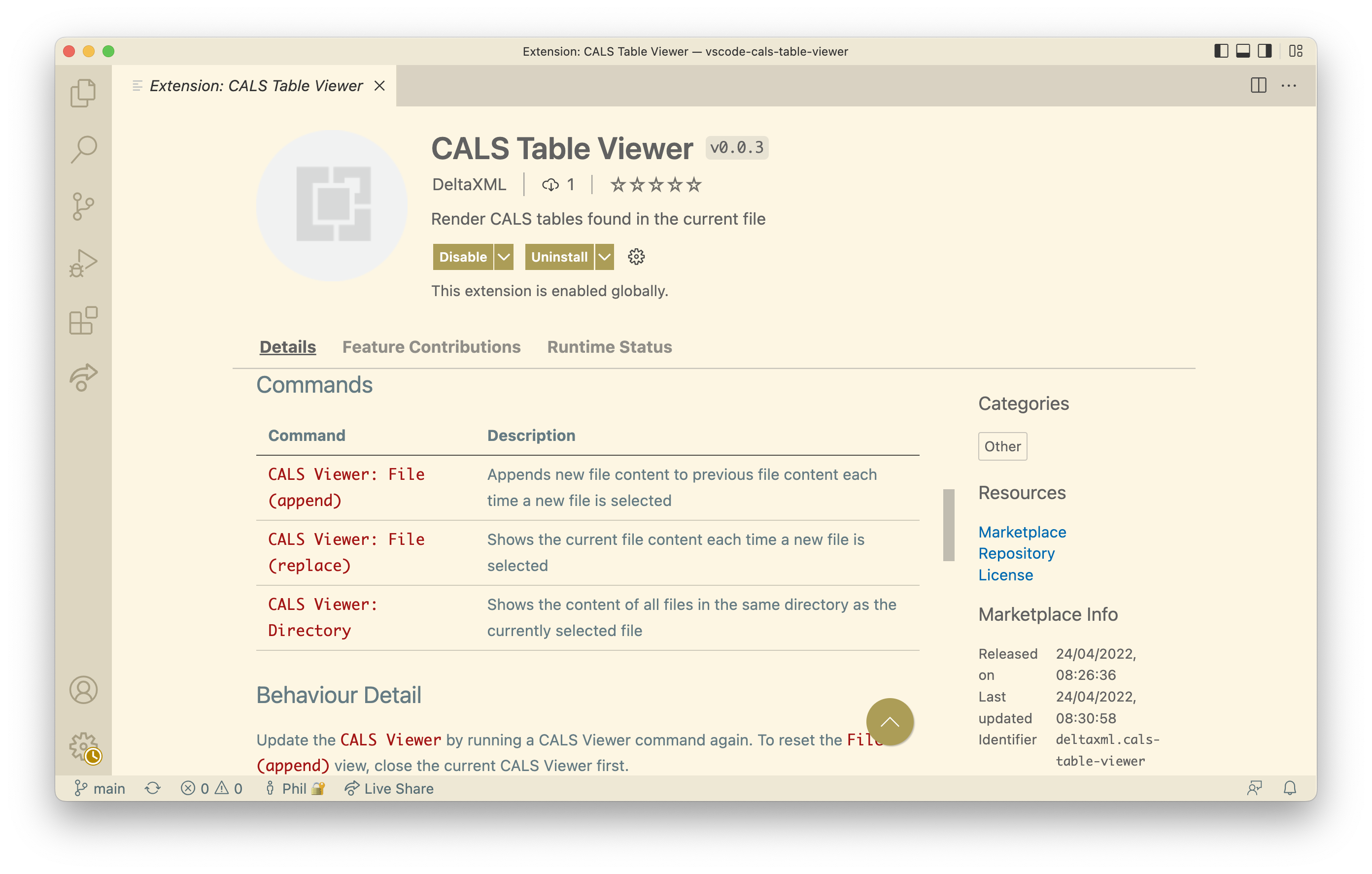 A CALS Table Viewer for Visual Studio Code - DeltaXML